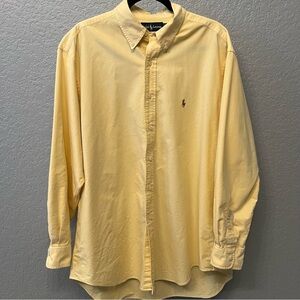 Ralph Lauren Men’s button down Long sleeve shirt Yarmouth 17 - 34 Yellow Oxford